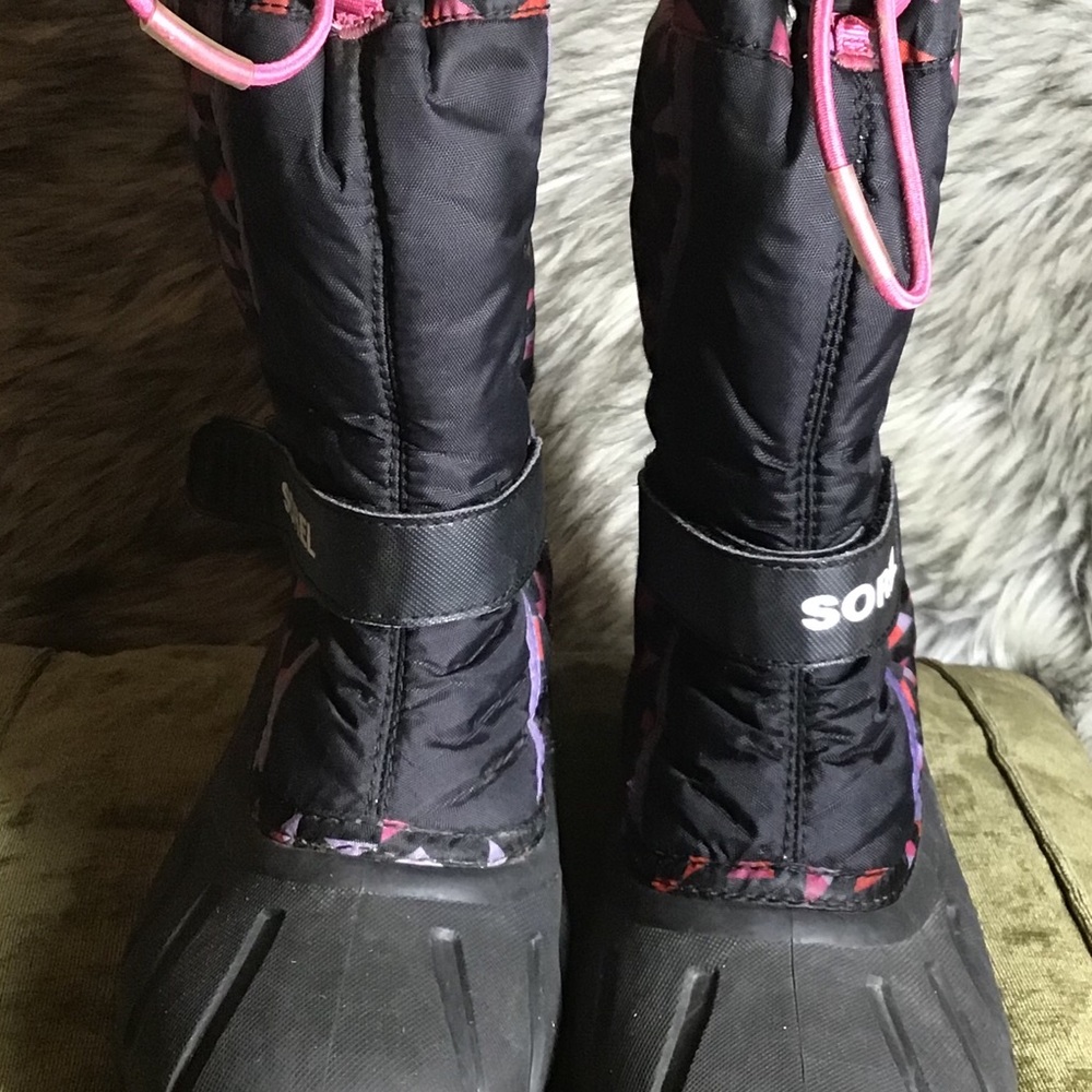 Sorel winter boots waterproof size 5 black/pink - Picture 7 of 11